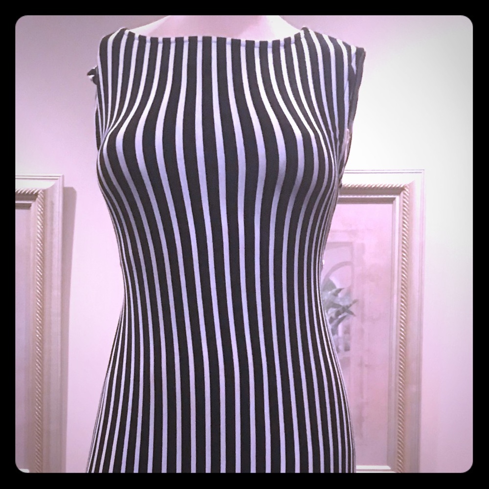 Pinstripe High low dress